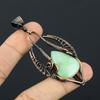 Lemon Chrysoprase Pendant, 999 Copper Wire Wrapped Pendant Jewelry. Gift For Women Handmade Pendant Gemstone Jewelry