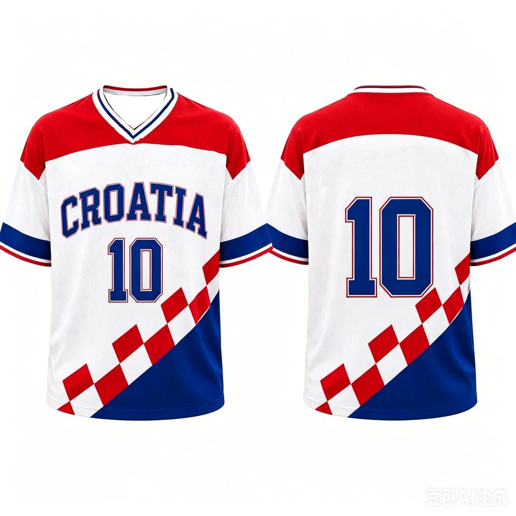 2026 Croatia #10 Soccer Jersey Men V Neck Football T Shirt Croatia Modric Fans Uniform Casual Streetwear Hip Hop Breathable Top