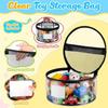 Toy Storage Bag With Transparent Pvc Organizer For Kids Playroom And School Supplies