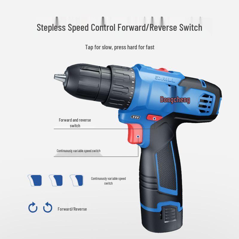 Dongcheng Multifunctional Rechargeable Electric Drill & Screwdriver with Lithium Battery.
