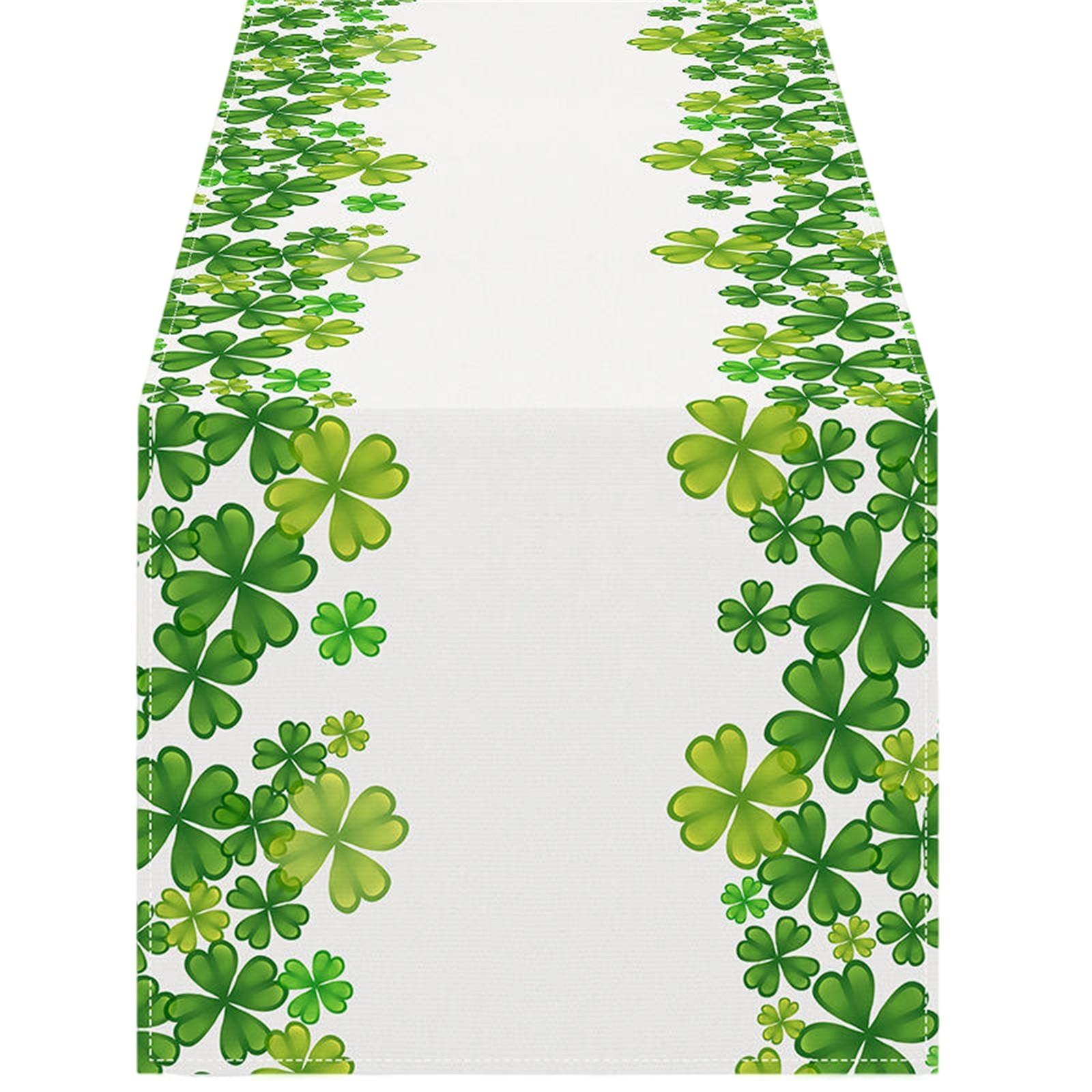 

улица. Зеленый печатный баннер Paul s Table Banner Home Living Room Cabinet Decoration Tablecloth Mat Tea Flag Cross Border Festival Tablecloth One Size