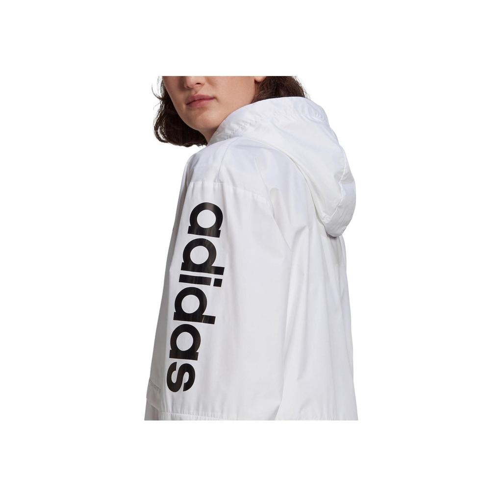adidas Essentials Oversize Logo Windbreaker Damen Weiß Schwarz GL0647