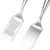 Small Stainless Steel Barbecue Turner Set, 2 Piece Metal Cooking Spatulas for Grill and Stovetop Use, Smooth Turner Tool for Steak, Fish, Vegetable