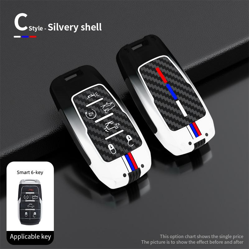

Styling Mouldings Zinc Alloy Metal Car Key Cover Fob Case Shell for Dodge Ram 1500 Pickup TRX Rebel Ram 2500 3500 4500 5500 2019