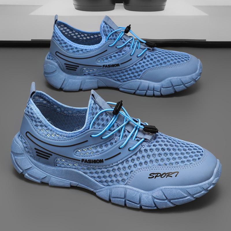 

Men s shoes 2025 new summer breathable hollow one-pedal mesh mesh shoes deodorant trend sports and leisure running shoes 39