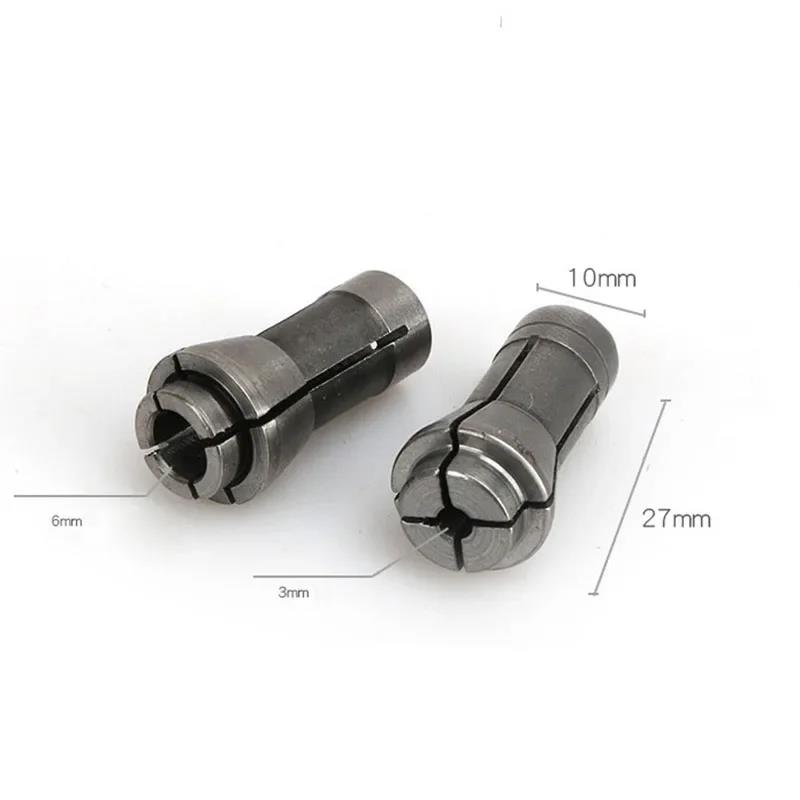 3mm/6mm Collet Chuck Adapter Pneumatic Engraving Trimming Machine Lathe Chuck Clamp Head High Precision Collets Chuck 27*10mm Tire Chucks 1