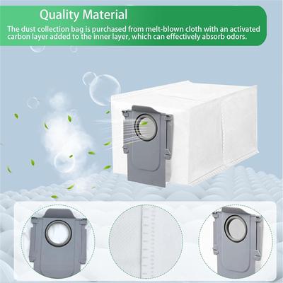 A65T-Accessories For Roborock S8 Maxv Ultra, S8 Max Ultra Robot Vacuum Cleaner Spare Part,Roller Brushes,Cloth,Dust Bags