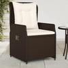VidaXL Garden Reclining Chairs Set of 2 Brown Wicker, Reclining Garden Chair, Recliner 368653
