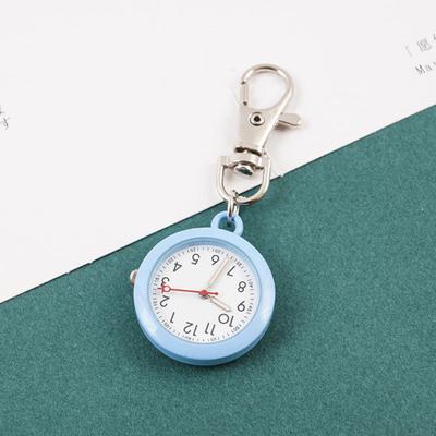 Pocket Watch Waterproof Quartz Movement Ultra-quiet Large Screen with Lobster Clip Record Time Ultra-Light Battery-operated Unisex Keychain Watch