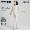 5A Antibacterial Women's Lyocell Cotton Long Sleeve & Pants No-Bra Home Wear Set for Spring/Summer