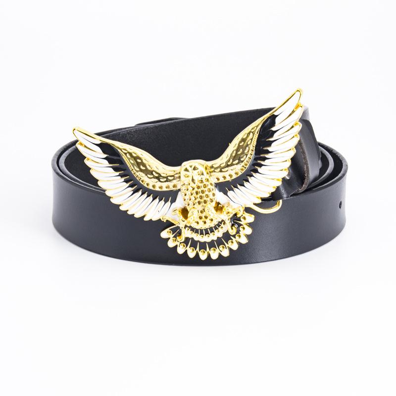 

Модный ремень Domineering Eagle в стиле хип-хоп и рок, мужской, из цельной коровьей кожи, персонализированный ретро-ремень, сценический декоративный ремень 130cm
