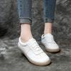 Loafers Ladies Genuine Leather Large Size Spring New Lace-up White Shoes Women Fashion Casual Soft Sole Flat Shoes Women