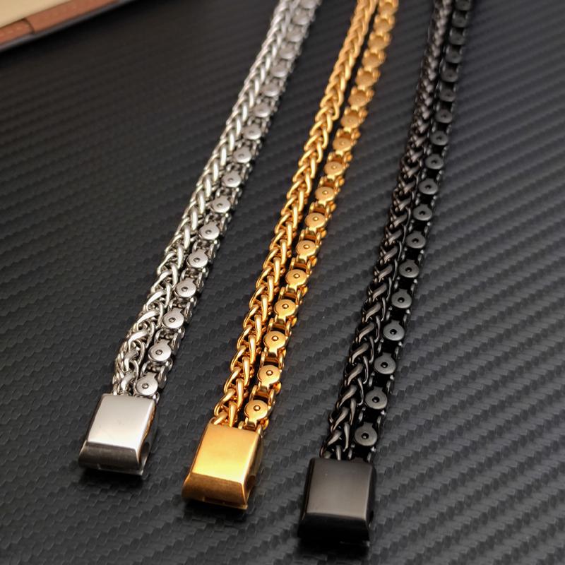 2026 Charm Men Golden Chain Bracelet Stainless Steel NK Link Chain Bangle for Male Women Trendy Wrist On The Hand Jewelry Gifts