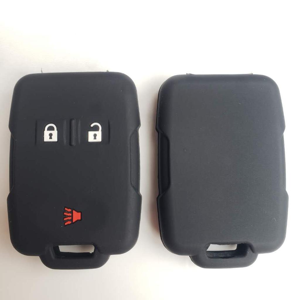 Silicone Key Cover Case Keyless Protector Fob Remote Wallet For Gmc Yukon Sierra 1500 Chevrolet Suburban Tahoe 5 Buttons