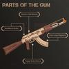 ROKR AK-47 Karabin Szturmowy Zabawkowy Pistolet Drewniana Puzzle 3D LQ901
