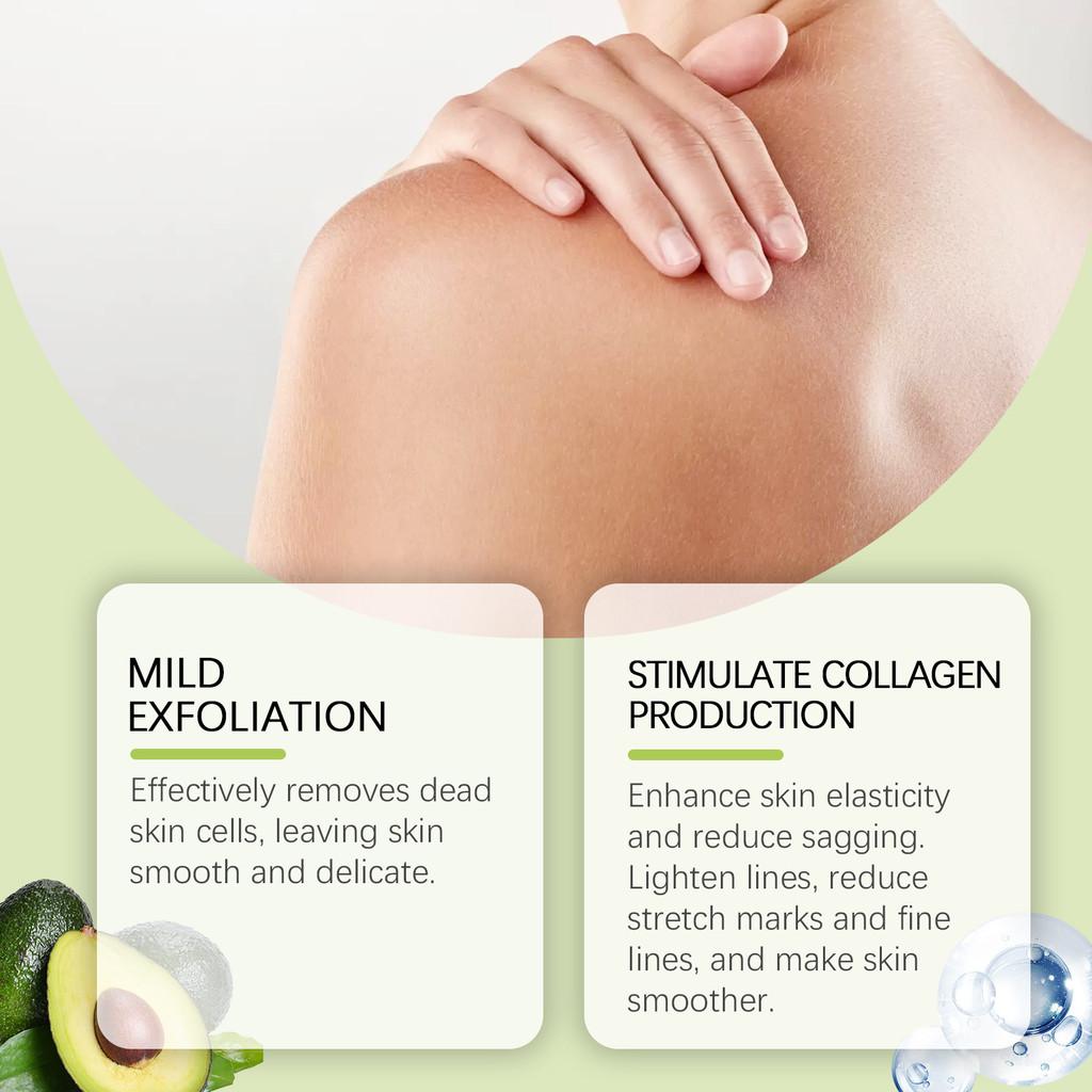 Oceaura Avocado Body Scrub Exfoliating Dead Skin Hydrating Moisturizing Gentle Skin Care 250g