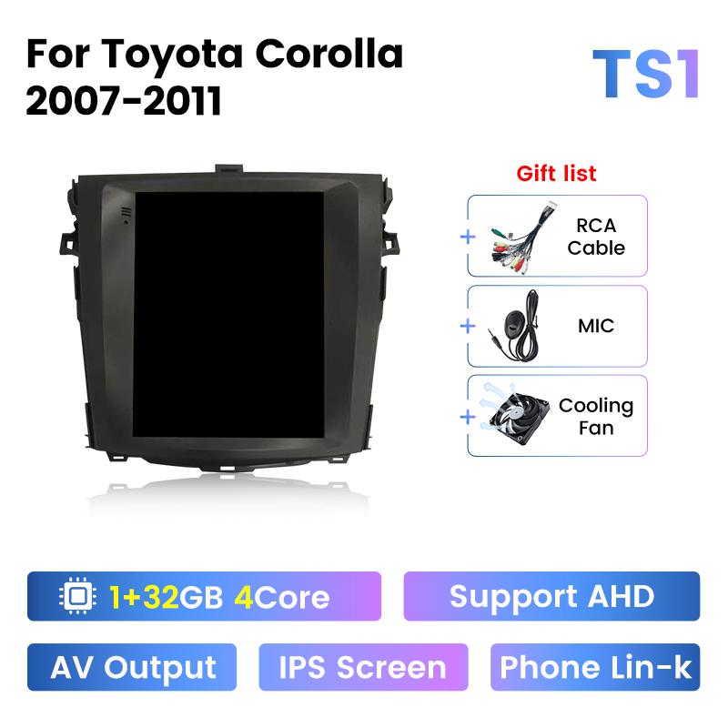 

NaviFly для Tesla с вертикальным экраном автомобильное радио для Toyota Corolla 10 E140 E150 2006-2013 Carplay мультимедийный проигрыватель навигация GPS