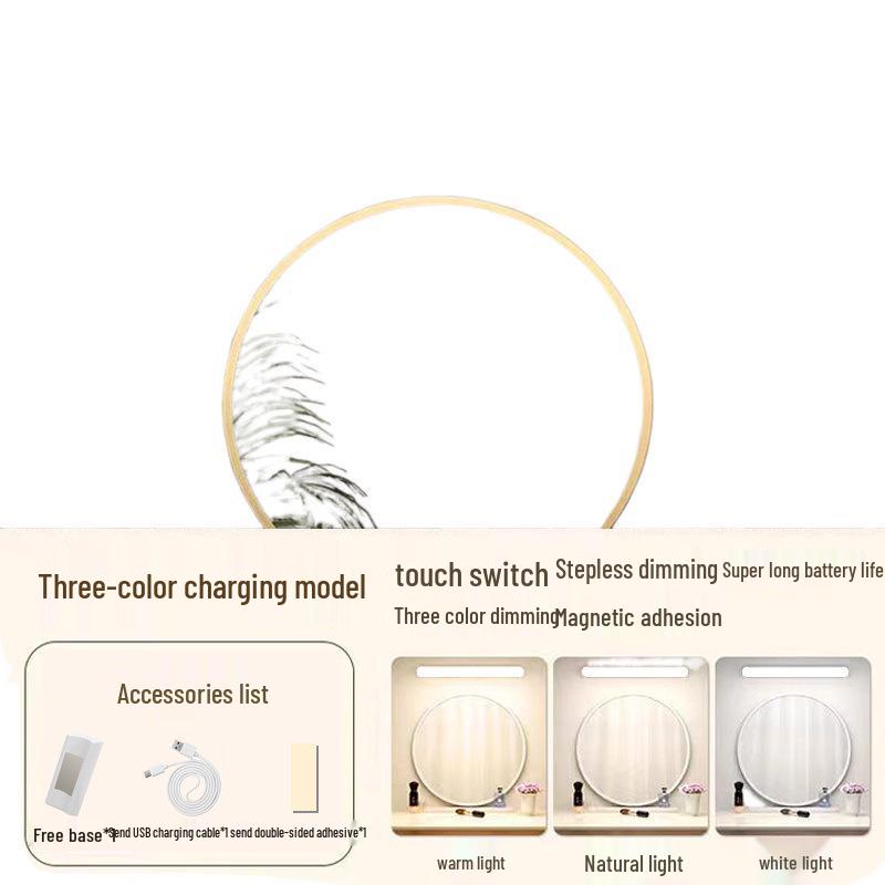 Punch-Free Bathroom Vanity Mirror Makeup Light