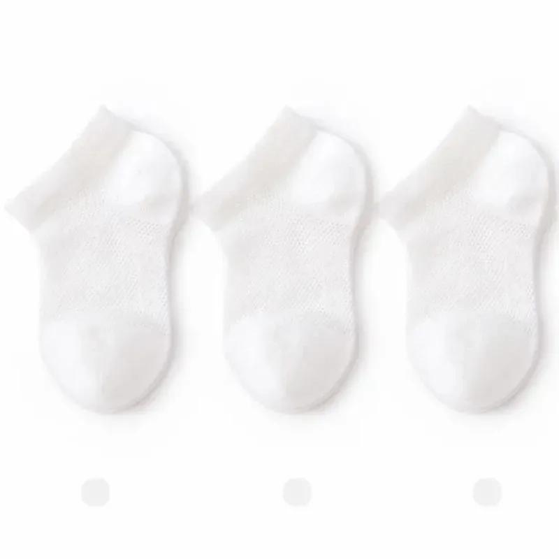

3 пары летних детских носков однотонных сетчатых коротких носков до щиколотки для малышей, мальчиков и девочек, дышащие, мягкие, тонкие, эластичные носки для детей S size 0-1 Year