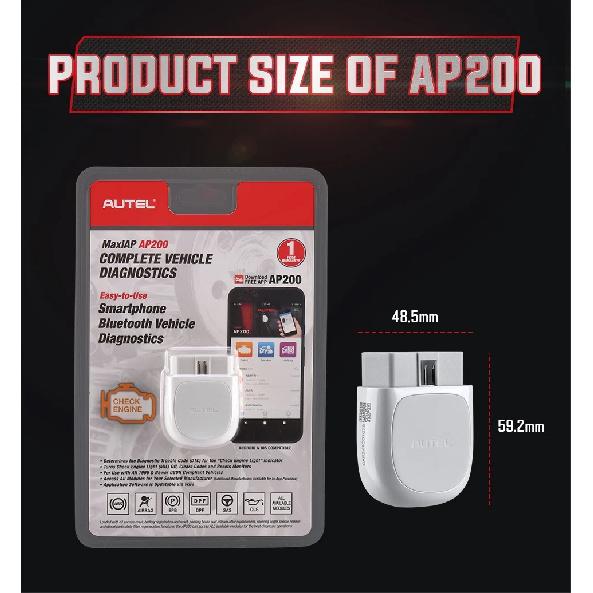 Autel MaxiAP AP200 Scanner OBD2 Bluetooth Lettore Codici OBD 2 per Autoveicoli Strumenti Diagnostici Scanner per Tutti i Sistemi prima dell'anno 2017