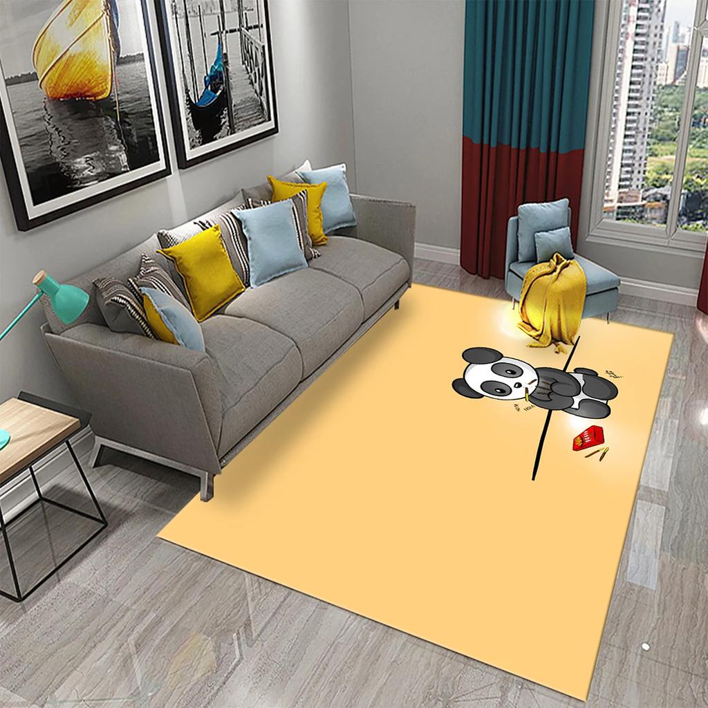 3D Cartoon Cute Panda Carpet Area Rug for Living Room Bedroom Bathroom Kitchen Decor Kid Play Crawl Soft Non-slip Floor Mat Gift