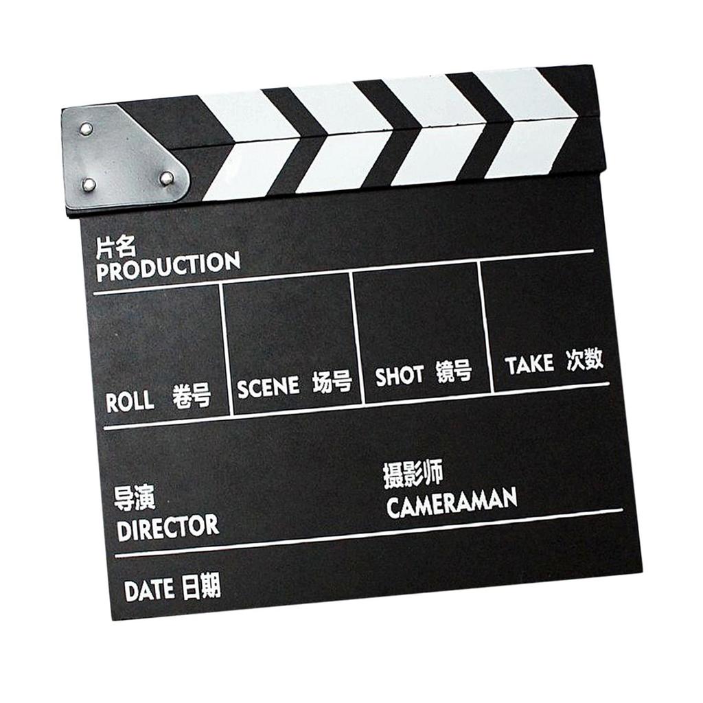 Professional Movie Directors Clapboard Clapper Board Film Slate Accessory Wood Mini for Background Studio Shows Photography