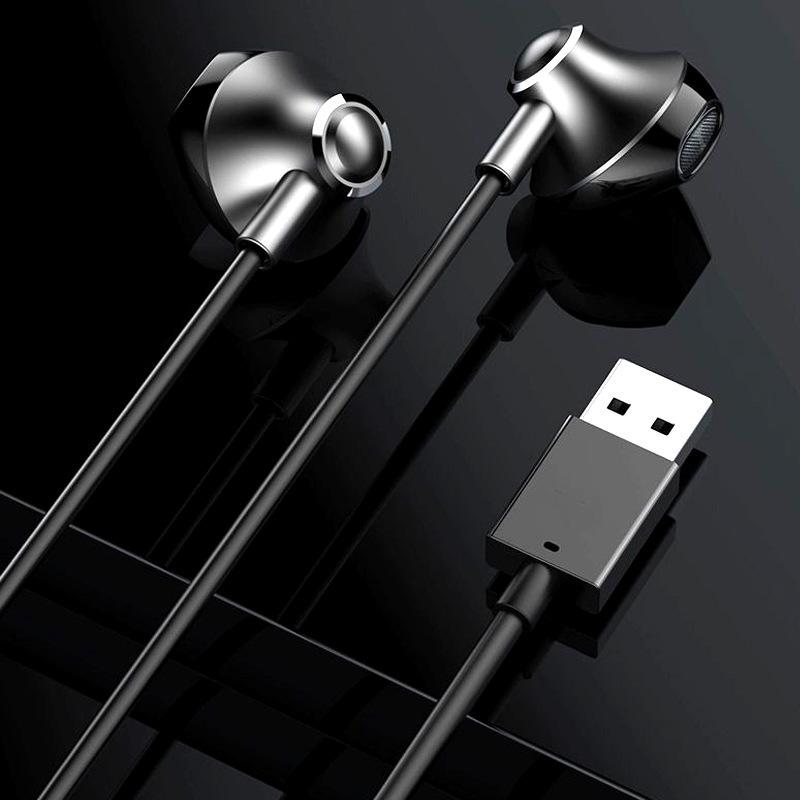 

Wired In-Ear USB Headset with Microphone & 2-Meter Cable for Live Streaming and Karaoke