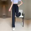 Drape Black Suit Pants Women's Spring and Autumn Senior Narrow Black Professional Small Straight High Waist Casual Wide-leg Pants