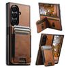 Luxe Magnetische Lederen Verticale Kaartsleuf Portemonnee Hoesje Voor Samsung Z Fold 7 6 5 5G Fold7 Schokbestendige Kickstand Zak Cover