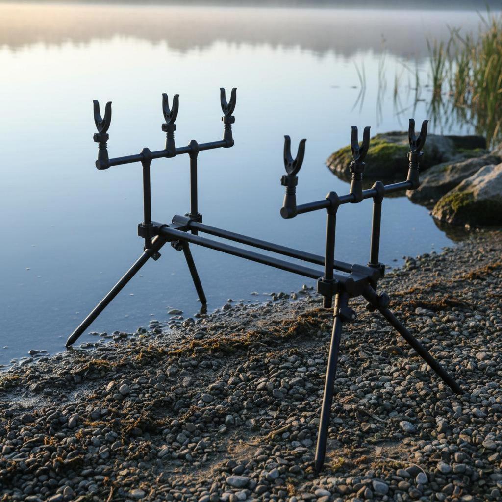 Triangular Fishing Rod Holder Stand Stable Aluminum Alloy Support Base for