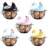 Farm Iron Egg Storage Basket Snack Fruit Basket Collection Ceramic Hen Decor