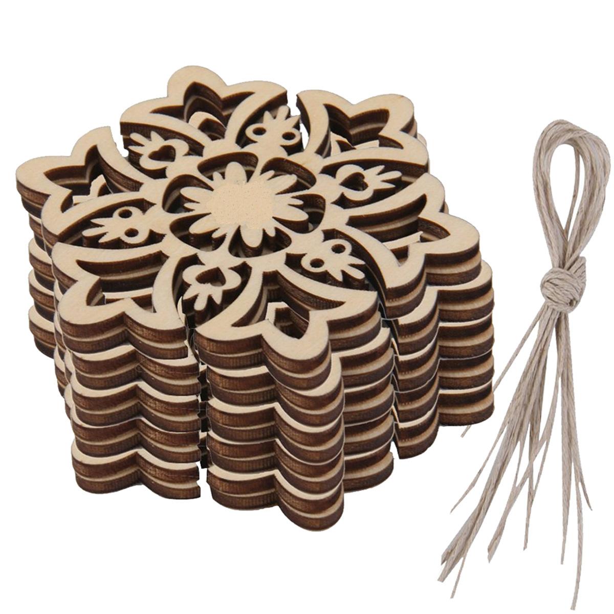 

рождественские DIY Ассорти деревянные снежинки вырезы ремесло украшение подарок бирка деревянный орнамент для свадьбы