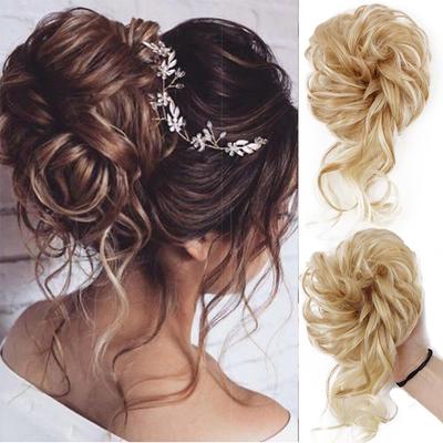 50g 16 Color Fashion Short Synthetic Women's Chemical Fiber Hair Extension Messy Bun Stretch Heat-resistant Wig Extension