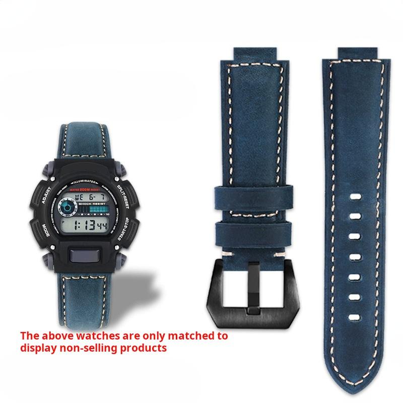 Matte Rindsleder Uhrenarmband für Casio Dw-9052 Dw-9050 9051 Dw-9000 DW5600 Elektronische Retro Herren Uhrenarmband Armbandband Zubehör