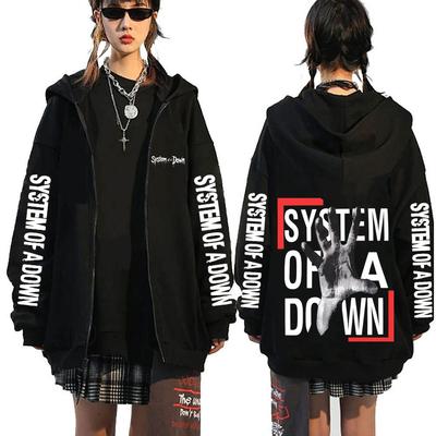 System A Down Bluza z kapturem na zamek Mężczyźni Kobiety Rock Vintage Polarowa Kurtka zapinana na zamek Męska Lata 90. Alternatywny Metal Gadżety Bluza rozpinana