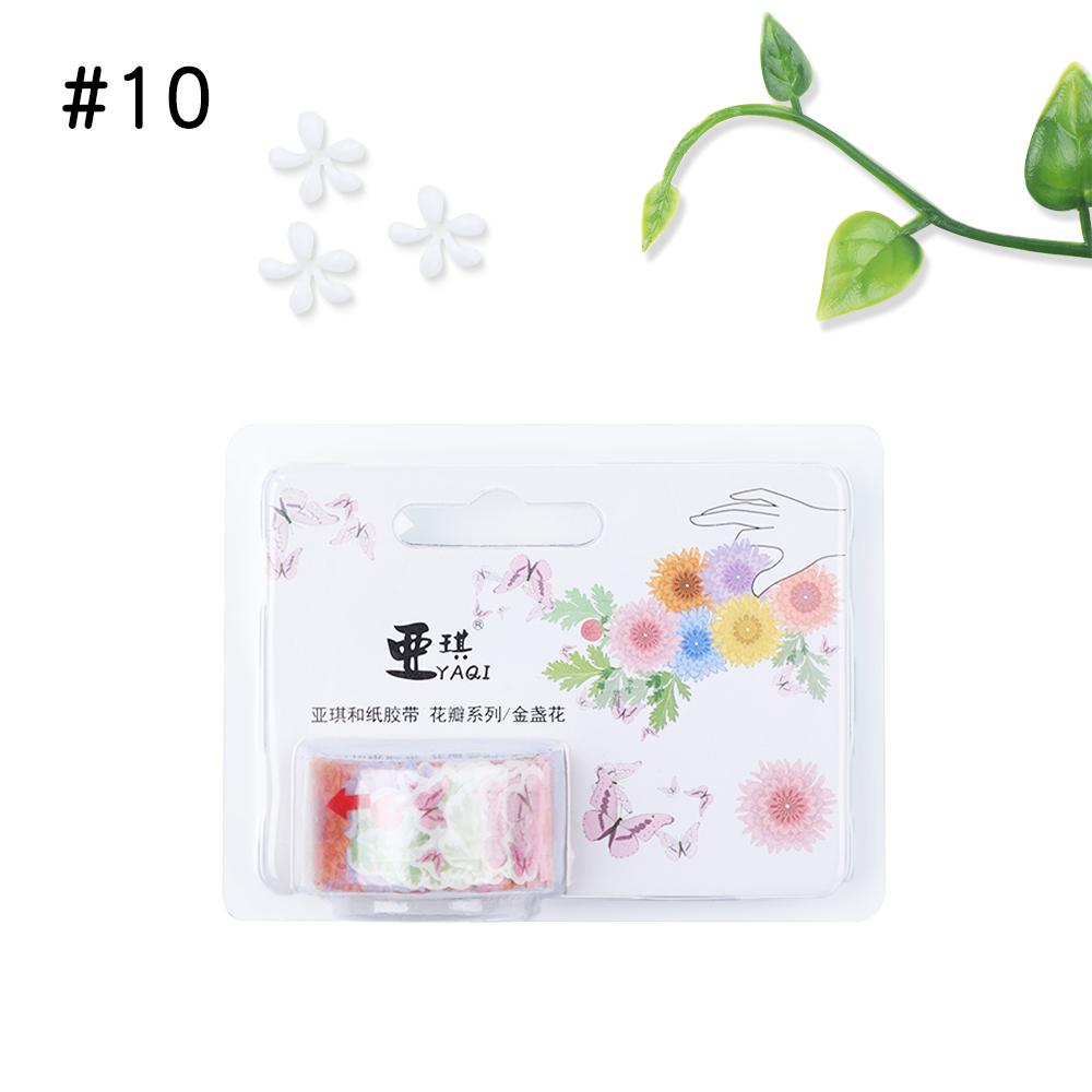 200PCS Adhesive Sticker Stylish Flower Petals Tape Scrapbooking Sticky Paper Masking Tape