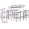 VidaXL 7 Pcs Garden Bar Set Grey Solid Acacia Wood Rattan, Outdoor Bar Table and Chairs, Set of 3295287