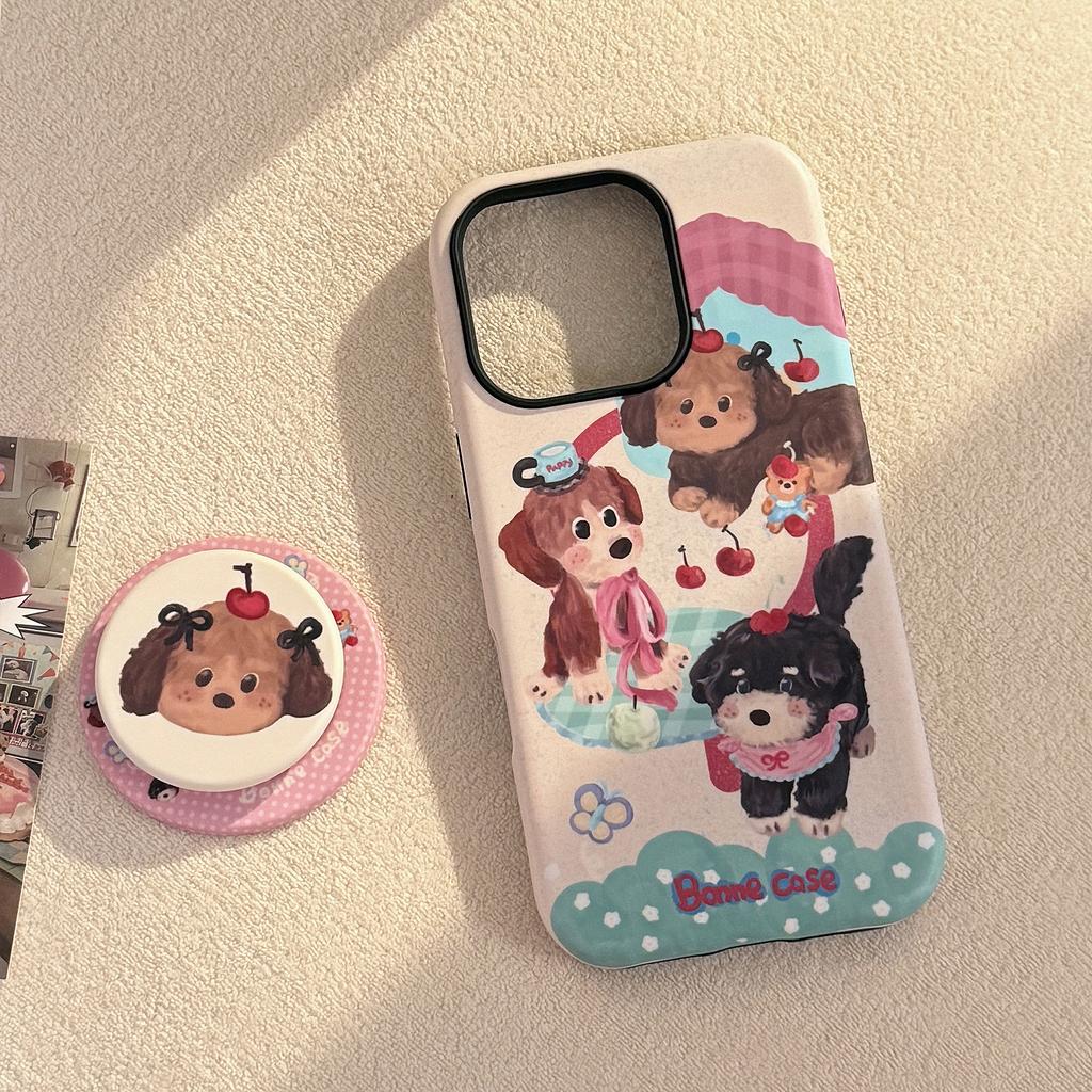 Magnetic Holder Mobile Phone Case for Apple for IPhone16 Film Color Puppy 15promax Hard 14 Creative 17