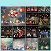 2020 Merry Christmas Window Wall Sticker Decals Featuring Colorful Santa Claus Designs
