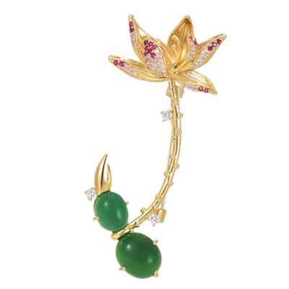 Lotus Pendant Enamel Brooch Badges Fashion Pearl Flower Exqusiite Pin Jewelry
