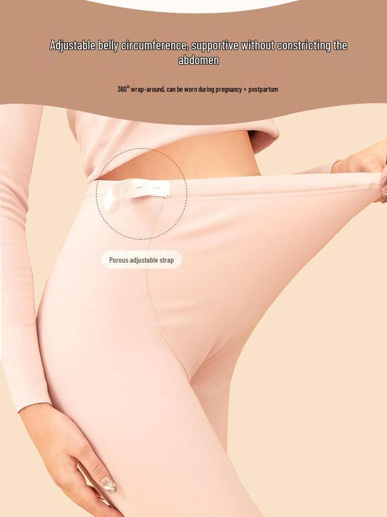 Women's Maternity & Nursing Pure Cotton Warm Underwear Set for Fall/Winter