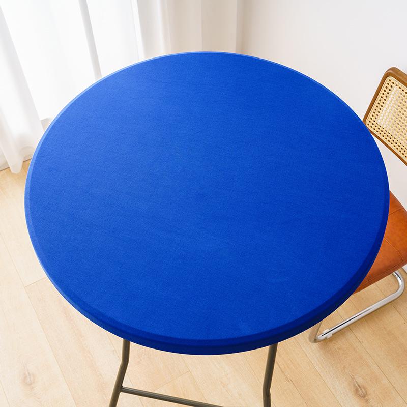 Elegant Milk Silk Round Tablecloth - Luxurious Light Feel & Elastic Fit, White Ins Style
