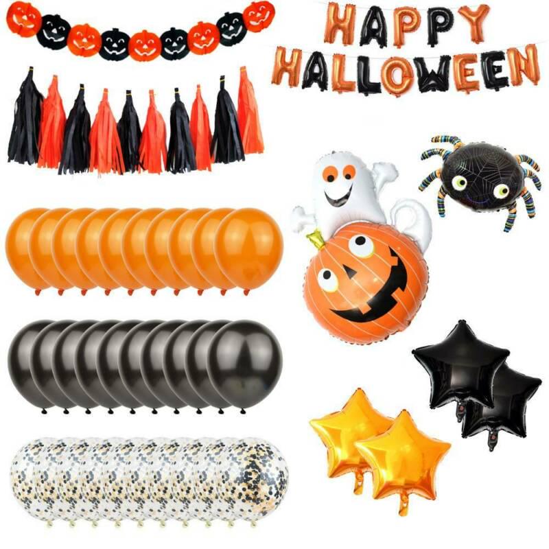 Happy Halloween Aluminum Foil Decoration Balloons Party Birthday Wedding Theme Decor Set Props Event Party Supplies
