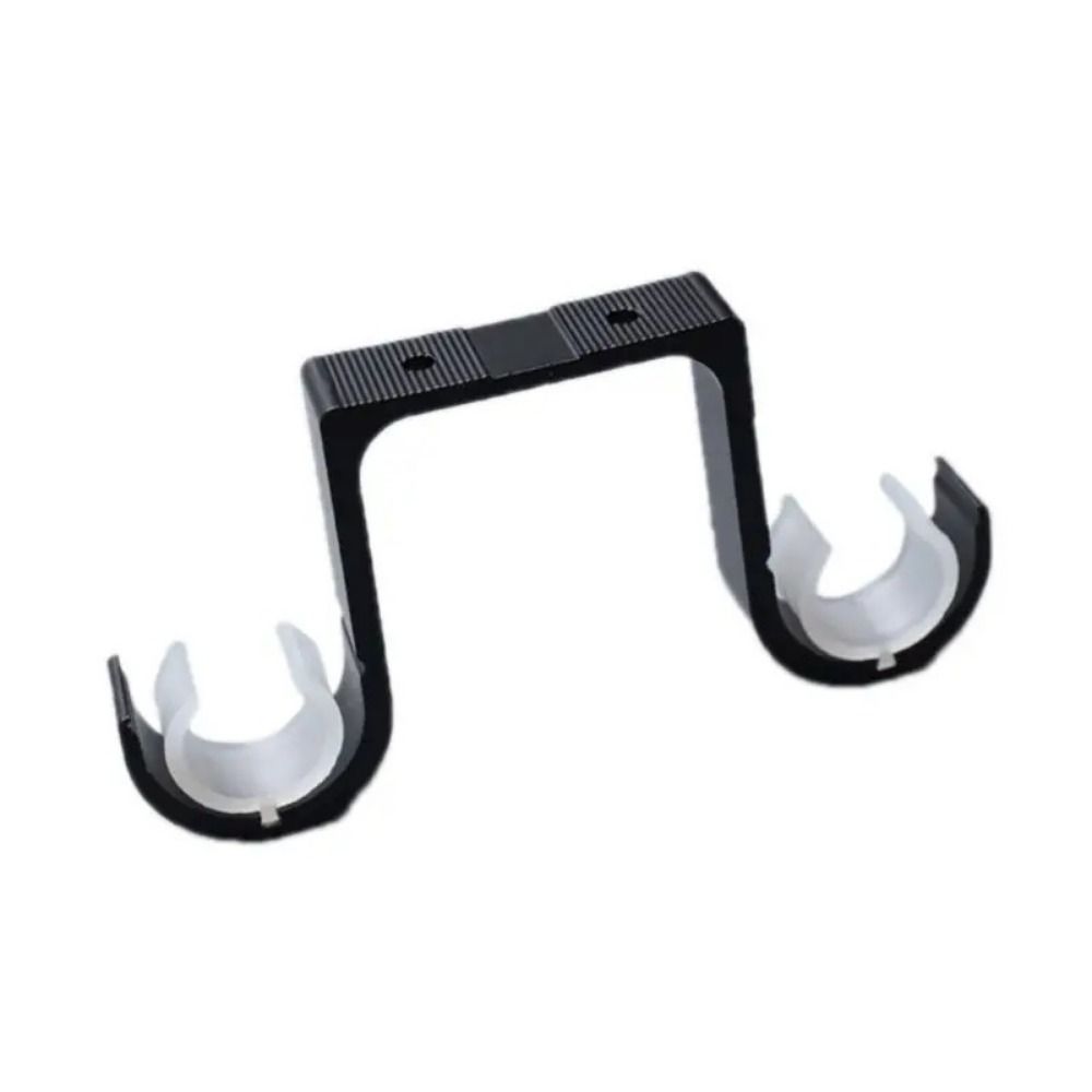 2 Stück/Set Aluminium Doppel-Vorhangstangen-Halterungen Langlebige Schwarze Fensterbeschläge Haken Heimdekorationszubehör Verdicken