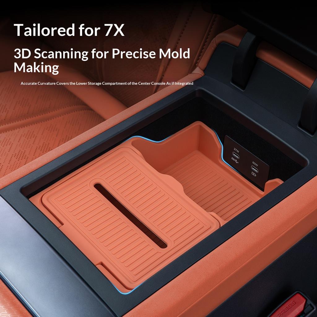 For Geely Zeekr 7X Silicone Center Console Armrest Organizer Anti Slip Interior Accessories Storage Box