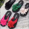 2026 Plus Size Women's Floral Toe Post Flip-Flops: Unisex Summer Sandals