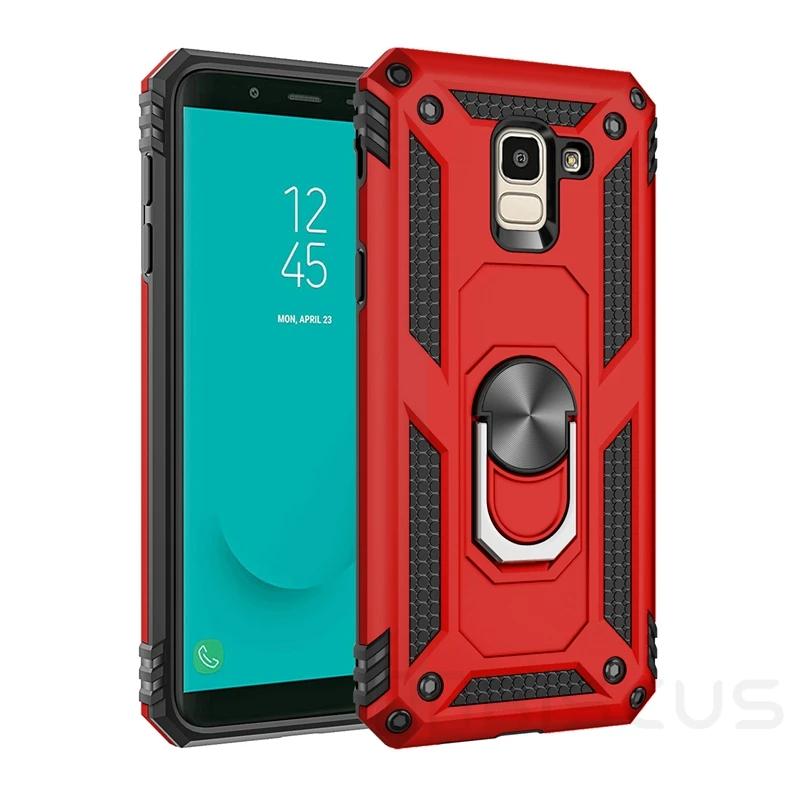 Armor Case For Samsung Galaxy J4 J6 Plus 2018 J5 J7 2017 Shockproof Finger Ring Car Cover