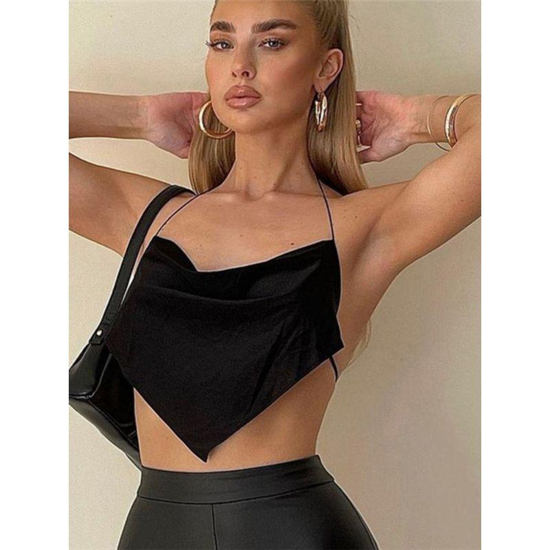 Fashion Fashion Lace-up Halter Backless Sling Sexy Vest Sexy Crop Tank Top Women