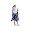 Fila Emerald Series Striped Round Neck Casual Letter Short Sleeve T-Shirt Women T-Shirts White F11W434105F-WT