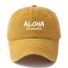 MAKEFGE Unisex Baseball Cap  Lightweight Vintage Washed Trucker Hat with Bold ALOHA Lettering Curved Brim for Outdoor Hawaii